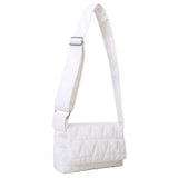Quilted Rhombus Crossbody Bag Small Square Wide Strap Purse