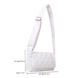 Quilted Rhombus Crossbody Bag Small Square Wide Strap Purse