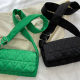 Quilted Rhombus Crossbody Bag for Women Small Square Flap Pocket Purse