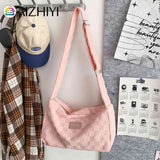 Plaid Shoulder Tote Bag Zipper Daily Travel for Ladies Girls