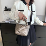 Cotton Padded Crossbody Bag Quilted for Travel Work Daily