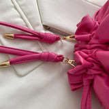 Y2K Style Leather Drawstring Crossbody Bag Sweet Girls Purse