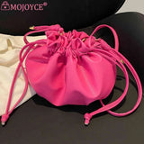 Y2K Style Crossbody Bag Leather Drawstring High Street Sweet Girls Purse