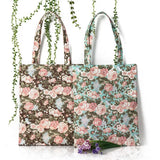 Canvas Beach Bag Floral Printed Tote Waterproof Shoulder Bag