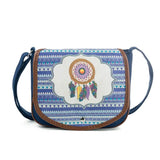 Vintage Bohemia Embroidery Crossbody Bag Women Feather Print Shoulder Bag