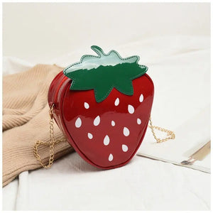 Leather Strawberry Crossbody Bag for Women