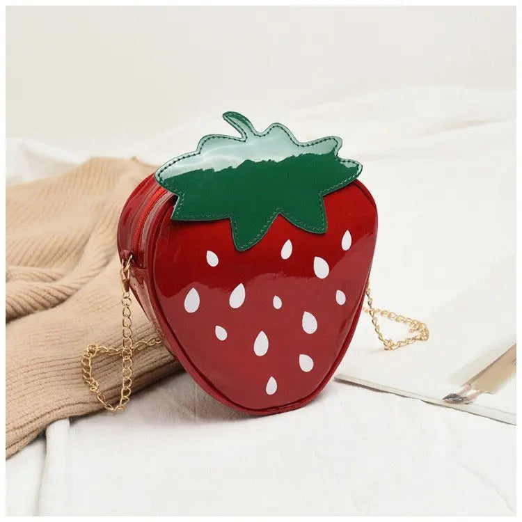 Leather Strawberry Crossbody Bag for Women