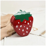Leather Strawberry Crossbody Bag for Women