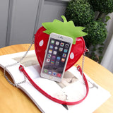 Leather Strawberry Crossbody Bag for Women