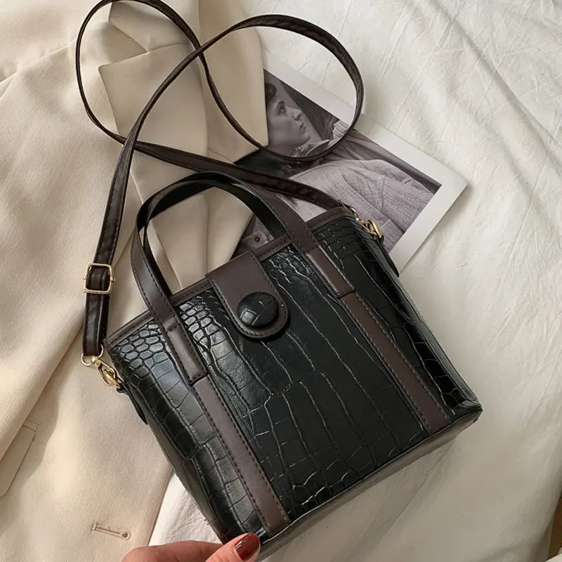 Women's Crossbody Bag Synthetic Leather Shoulder Handbag Bucket Bag