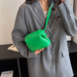 Leather Crossbody Chest Bag for Women Solid Shoulder Bag