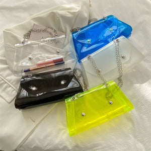 Crossbody Handbag PVC Jelly Small Tote Handle Bags