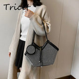 Crystal Bling Mini Round Shoulder Bag for Women Lady Shopping Bag 2pcs