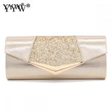 Crystal Sequin Evening Clutch Bag Wedding Party Purse Female Pink Silver Wallet