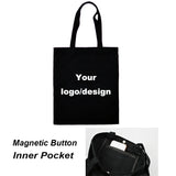 Eco Canvas Shopping Tote Bag with Pocket - Beige