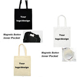 Eco Canvas Shopping Tote Bag with Pocket - Beige