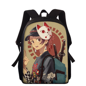 Anime Demon Slayer Print 15 Inch Backpack Student Knapsack