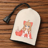 Fabric Key Ring Buckle Girl Student Key Wallet