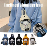 Plush Sheep Doll Chest Bag Canvas Shoulder Bag Messenger Pouch Phone Chest Bag