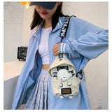 Plush Sheep Doll Chest Bag Canvas Shoulder Bag Messenger Pouch Phone Chest Bag