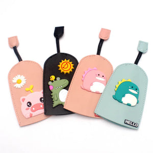 Dinosaur Pig Key Bag PU Leather Key Wallets Car Key Holder Case