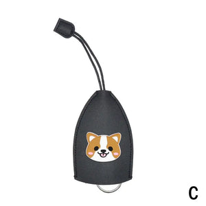 Dog Pull Type Key Bag PU Leather Holder Key Pouch Keychain