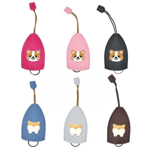 Dog Pull Type Key Bag PU Leather Holder Key Pouch Keychain