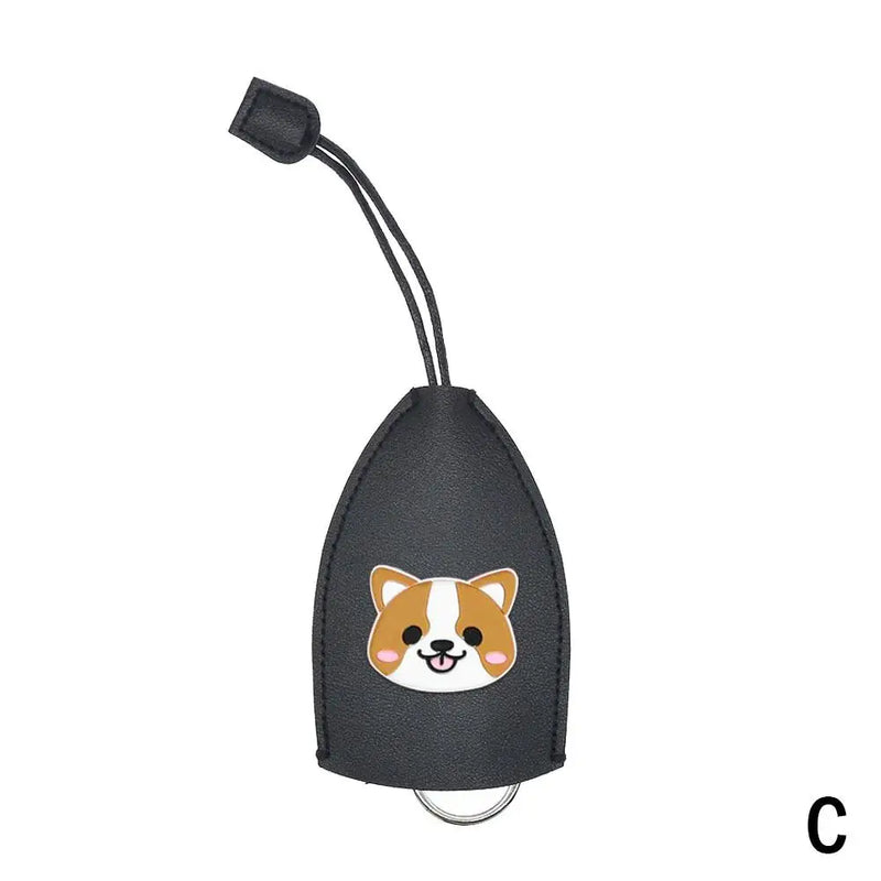 Dog Pull Type Key Bag PU Leather Holder Key Pouch Keychain