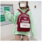 Women Letters School Backpacks Waterproof Casual School Girl Bagpack