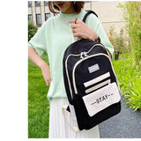 Women Letters School Backpacks Waterproof Casual School Girl Bagpack