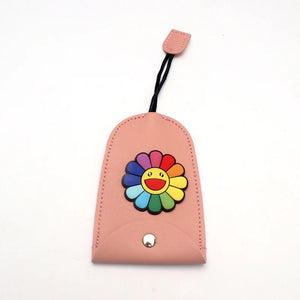 Flowers PU Leather Key Bag Holder Car Key Case