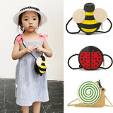Kids Girls Cartoon Bee Messenger Bag Shoulder Purses Tassel Bag