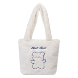 Plush Printing Shoulder Bag Soft Textured Large Capacity