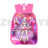 Lolirock Backpack 3D Anime School Bag 12/16 Inch Pink Daily Pack Bookbag