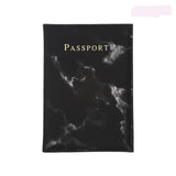 Marble Pattern Passport Cover PU Leather Travel Holder