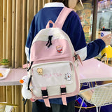 Nylon Schoolbag for Teenage Girl High Capacity Laptop Backpack