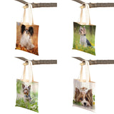 Yorkshire Dog Lady Canvas Shopping Tote Bag for Women