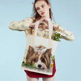 Yorkshire Dog Lady Canvas Shopping Tote Bag for Women