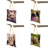 Yorkshire Dog Lady Canvas Shopping Tote Bag for Women