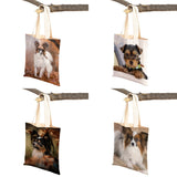 Yorkshire Dog Lady Canvas Shopping Tote Bag for Women