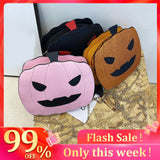 Glitter Pumpkin Shape Chain Messenger Bag Women Small Purse Crossbody Bags