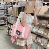 Women Heart Patchwork Canvas Shoulder Bag Large Capacity Travel Handbags