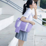 Women Transparent Heart Patchwork Canvas Shoulder Bags