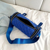 Nylon Shoulder Bag Solid Crossbody Wide Strap Handbag