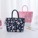 Daisy Printing Insulated Lunch Bag Large Capacity Tote Cooler Bento Box Storage