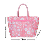 Daisy Printing Insulated Lunch Bag Large Capacity Tote Cooler Bento Box Storage