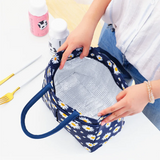Daisy Printing Insulated Lunch Bag Large Capacity Tote Cooler Bento Box Storage