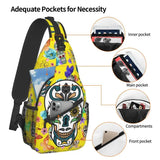 Sugar Skulls Crossbody Backpack Men Gothic Shoulder Bags