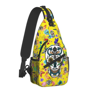 Sugar Skulls Crossbody Backpack Men Gothic Shoulder Bags