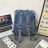 Denim Backpack Canvas Women Backpacks Large capacity Shoulder Bag